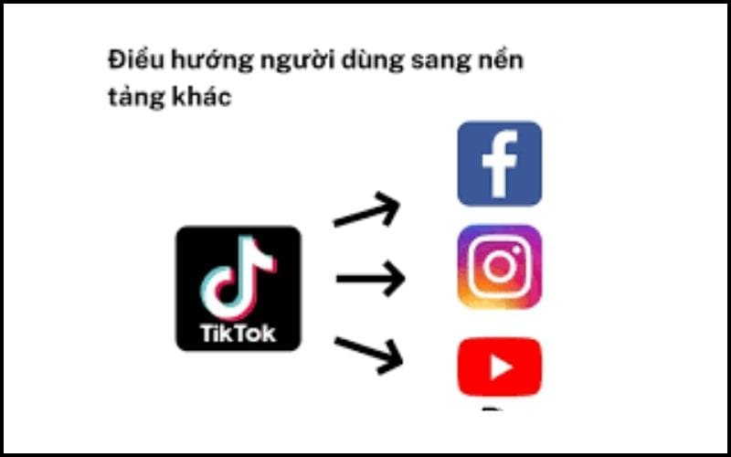 Nội dung video Tiktok điều hướng người d&ugrave;ng sang nền tảng kh&aacute;c