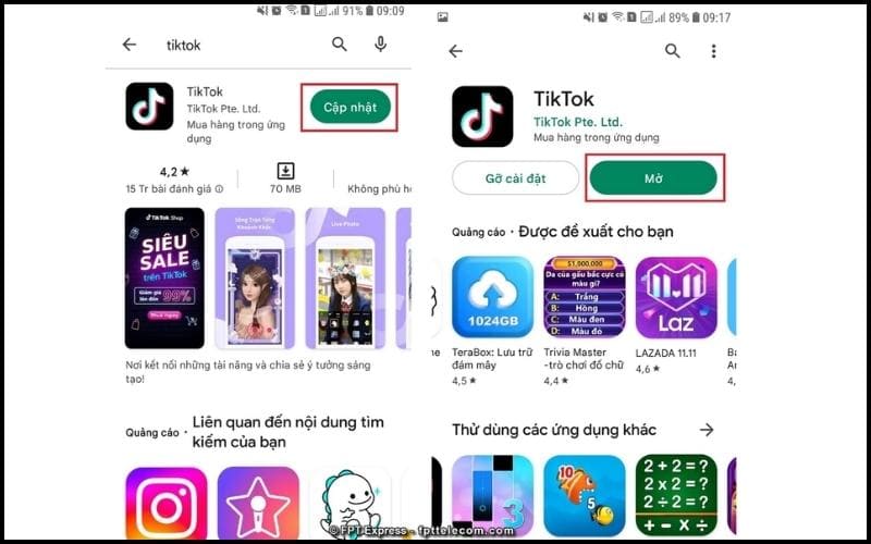 C&agrave;i đặt v&agrave; tạo t&agrave;i khoản ứng dụng Tiktok