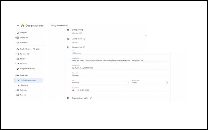 x&aacute;c minh Google Adsense