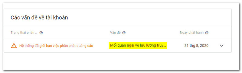 Giới hạn ph&acirc;n ph&aacute;t quảng c&aacute;o Google Adsense