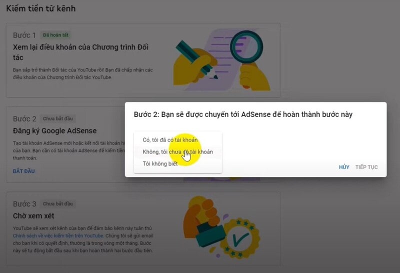 tạo t&agrave;i khoản google adsense