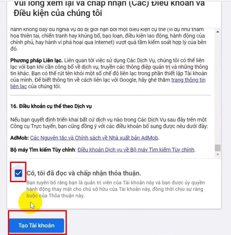 tạo t&agrave;i khoản google adsense