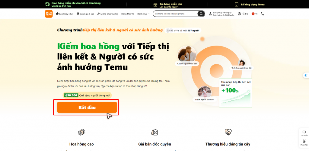 Hướng dẫn đăng ký tài khoản Temu Affiliate