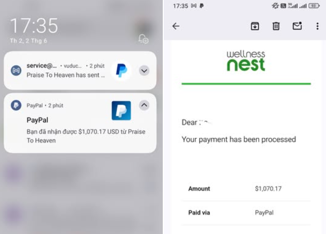 Payment mùng 2 hàng tháng