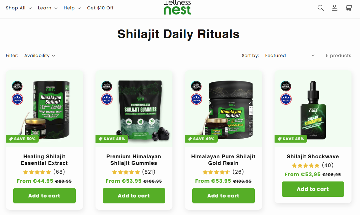 Các sản phẩm Wellness Nest hiện tại