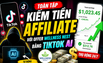 Toàn tập cách kiếm tiền Affiliate với Offer Wellness Nest bằng Tiktok AI